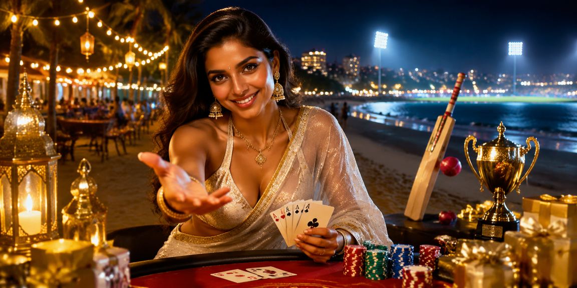 Indian woman enjoying cricket betting on mobile
